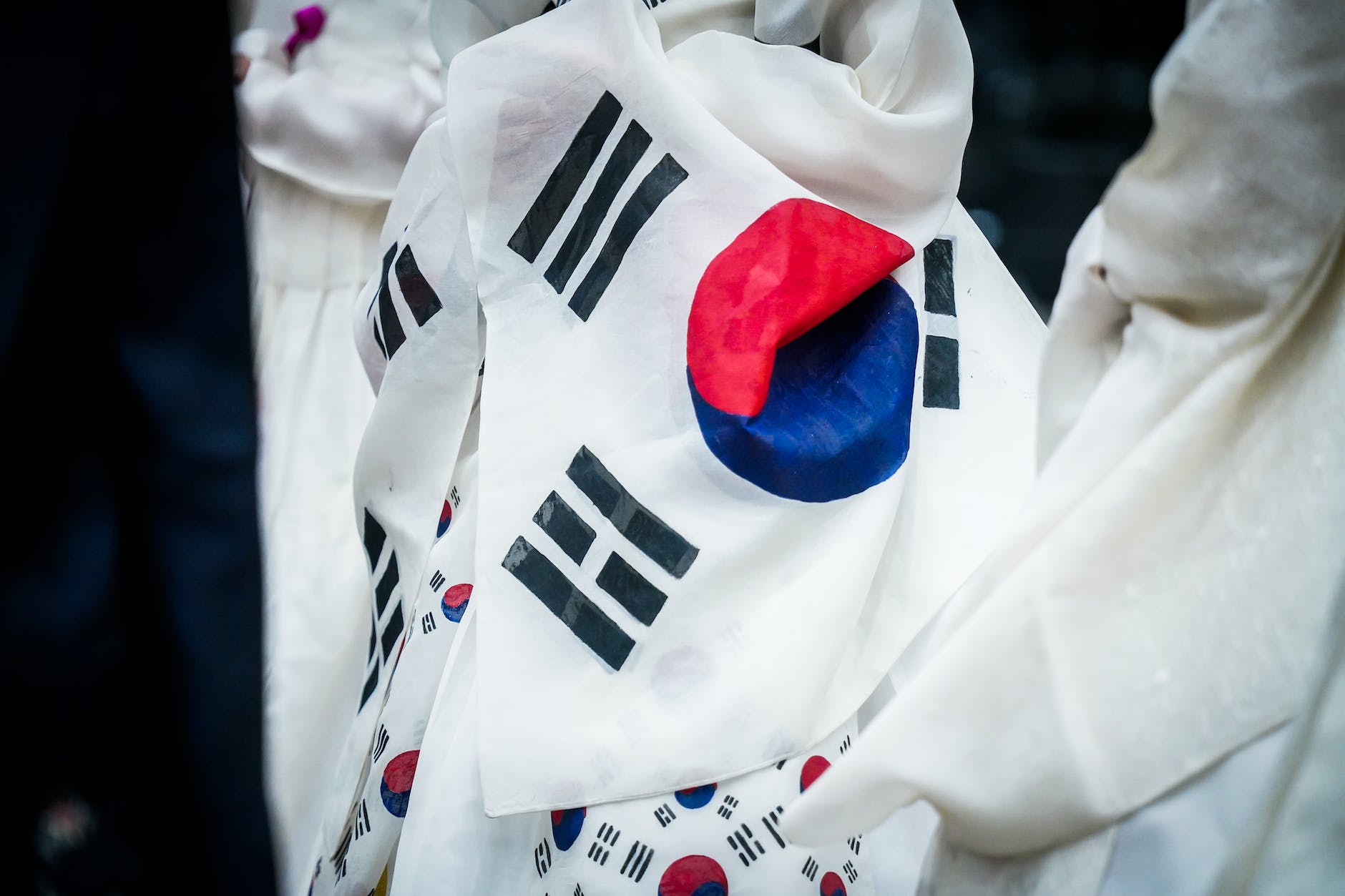 bandeira sul-coreana enrugada